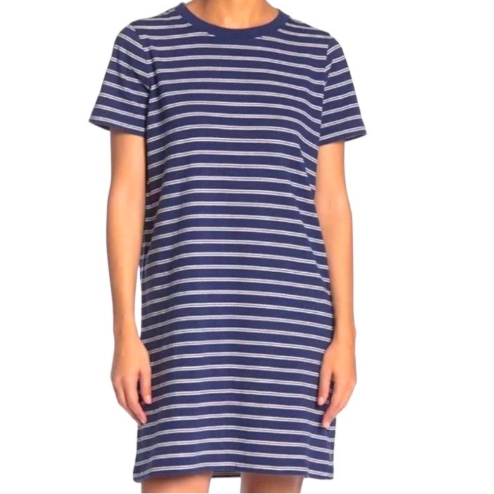 MADEWELL Tee Dress in Epperson Stripe size S